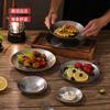 Plato de Acero Inoxidable Estilo Retro Plato Japonés para Snacks Antiguos Plato Sabor Kimchi Plato para Salsas Plato Plano Plato Creativo Plato para Postres