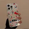 Case de Celular Gatinho Fofo Maçã com Glitter 17promax Case Transparente com Glitter Fino à Prova de Quedas Capa Protetora de Loja Física
