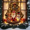 Nuevo carillón de viento navideño transfronterizo con un toque de alta gama, Papá Noel, muñeco de nieve, renos, manualidades decorativas de resina