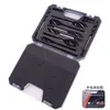 Taladro de rama para carpintería, juego de brocas roscadas para carpintería alargadas, llave eléctrica, manguito para broca de agujero, caja de plástico, portátil