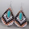 Joyería Yong Ge Pendientes de Estilo Bohemio Transfronterizo Europeo y Americano Forma de Gota Pendientes Colgantes de Estilo Étnico Retro Estampado Geométrico