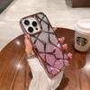 Capa de celular tridimensional quadriculada diamante galvanizada aplicável iPhone15promax Apple 1234 mármore totalmente inclusiva com glitter