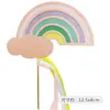 Decoración de Pastel Arcoíris Enchufe Niños Bebé Estrellas Nube Globos Feliz Cumpleaños Accesorios para Hornear Horneado