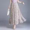 Falda Fluida Floral con Diseño Único de Patrón de Nicho, Falda Larga Versátil con una Elegancia de Diosa