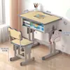 Mesa e cadeira de aprendizado infantis pintadas ajustáveis mesa de escrita para alunos do ensino fundamental e médio conjunto de mesa e cadeira para aula