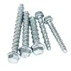Parafusos autoatarraxantes, parafusos autoatarraxantes com flange hexagonal externo revestidos de zinco azul e branco, parafusos autoatarraxantes de alta resistência anti-afrouxamento autoblocantes para concreto