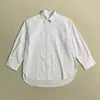 Camisa de Algodón de Manga Larga de Corte Holgado con Botones y Estilo Europeo y Americano, Versátil y de Aspecto Elegante y Profesional para Mujer