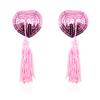 Adhesivo para pezón de silicona con lentejuelas, diseño de gota de sangre en forma de corazón rojo, sin costuras, invisible, 7290