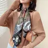 Estilo Nuevo Primavera 2026 Bufanda Cuadrada Grande de 90 para Mujer, Elegante Estilo Coreano de Sarga de Seda Bufanda de Seda con Estampado de Moda Bufanda Decorativa para el Cuello