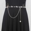 Cinturón de perlas para mujer Corea del Sur con falda versátil retro dulce cadena decorativa para cintura fina suéter camisa accesorios metal