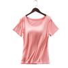 Camiseta de Verano para Mujer de Manga Corta con Copas Acolchadas de Modal, sin Sujetador, Todo en Uno, Chaleco Deportivo, Fabricante, Venta al por Mayor