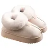 Chinelos de Algodão com Solado Grosso para Mulheres, Novo Estilo Inverno 2026, Forrados com Lã Sintética, Quentes, Antiderrapantes, Pelo, Calcanhar Totalmente Fechado, Podem ser Usados ao Ar Livre, Botas de Neve para Mulheres