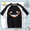 Camiseta de manga corta temática de "backrooms" transfronteriza, adecuada para niños mayores y estudiantes, con un diseño de cara sonriente, perfecta para deportes y uso casual
