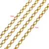 Cadena de Acero Inoxidable de 7 mm Grabada Lateralmente Cadena Chapada al Vacío en Oro de 18 Quilates Accesorios para Collar Pulsera DIY Cadena de Acero Inoxidable