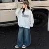 Sudadera de Otoño para Niñas Medianas y Grandes Ropa Nueva para Niños Niñas Primavera Otoño Letra Casual Superior Dropshipping Estilo Coreano Cuello Redondo
