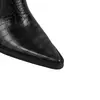 Hebilla de cinturón comercio exterior Amazon 2023 botines puntiagudos de tacón grueso botas nuevas marrón oscuro rojo vino mujer