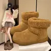 Novas botas de neve 2026 para mulheres, com sola grossa, forro de fleece e um design quente e aconchegante. Estas botas de inverno elegantes e casuais são perfeitas para adicionar um toque de moda ao seu guarda-roupa de inverno.