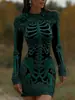 Site independente transfronteiriço internacional Vestido bodycon feminino gótico fantasia de Halloween vestido justo