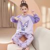 Pijama Infantil Meninas Primavera e Outono 2025 Novo Família Algodão Puro Manga Longa Meninas Roupas Infantis Roupas de Casa Mulheres Podem Usar Fora