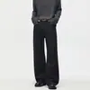 Jeans de mezclilla originales de pierna recta bordados con notas musicales para hombre, pierna ancha holgada, estilo de moda urbana de alta gama, diseño único, pantalones largos casuales