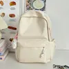 Mochila Feminina Estilo Coreano com Letras, Casual, Elegante, Simples e Versátil, Mochila Escolar para Alunos do Ensino Fundamental, Mochila Feminina de Grande Capacidade