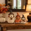 Decoración de Calabaza Fantasma Gato Negro de Madera para Halloween Habitación Escritorio Decoraciones Festivas Artesanías de Madera