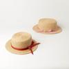 Estilo coreano Primavera e Verão Arco Fita Rafi Grass Flat Top Chapéu Viagem Guarda-sol Protetor Solar Praia Flat Top Chapéu de Palha