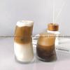 Ins simples criativo padrão vertical Lua crescente copo para bebidas frias copo de vidro copo de café gelo americano latte celebridade da internet uísque Copo