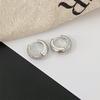 Pendientes de cobre con diseño de nicho de circonitas y clip para oreja, de moda, con anillo en C, ligeros y lujosos, de alta gama.