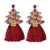 Pendientes de Navidad transfronterizos europeos y americanos, pendientes clásicos de árbol de Navidad con cuentas de metal, pendientes de moda de reno y lazo con pedrería