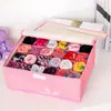 Caja de Almacenamiento para Ropa Interior y Calcetines, Organizador de Sujetadores con 6, 12 o 24 Compartimentos, Plegable con Tapa y Divisores para Almacenamiento en el Armario