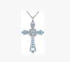 Colar Cruz de Diamante Novo Criativo Transfronteiriço Colar Cruz da Fé Cheio de Diamante Presente para Amante e Amigo
