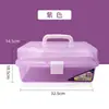 Caja de almacenamiento de tres capas multifuncional directa de fábrica caja transparente portátil para estudiantes caja de almacenamiento de plástico para pintura artística caja de herramientas de almacenamiento de plástico
