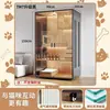 Villa Jaula para Gatos con Espacio Libre Extra Grande, Gabinete Sólido de Madera para Gatos de Interior para el Hogar, Estructura para Trepar Gatos, Nido para Gatos Integrado, Metabo
