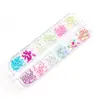 Accesorios para decoración de uñas de macarrón de 12 piezas en colores mixtos, forma semi-redonda de perla, cuentas redondas grandes y pequeñas iridiscentes aurora, perfectos para primavera y verano
