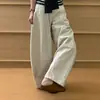 Calças Largas de Cintura Alta Slimming Estilo Coreano Relaxado para Trabalho Feminino, Calças Longas Casuais Largas para Mulheres - Outono 2026