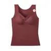 Chaleco térmico de biocerámica para mujer con almohadillas en el pecho integradas, forro polar, engrosado, ropa interior térmica sin costuras para otoño e invierno