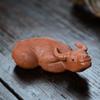 Yixing Purple Sand Tea Pet Cow Turn Gankun Ornaments Handmade Buffalo Hair-pulling Tea Accessories Presente Tea Play Can Raise Cartoon