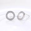 Pendientes redondos huecos de estilo minimalista de Cao Shi, pendientes de circonita en forma de O, sencillos y creativos, para mujeres y niñas.