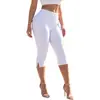 Suministro Exclusivo Transfronterizo de Pantalones Capri Deportivos, Leggings Elásticos Ajustados de Cintura Alta Adelgazantes, Pantalones Ajustados con Abertura Lateral