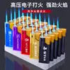 Venta al por mayor de fábrica G003 encendedor de metal carcasa de hierro metal llama azul a prueba de viento máquina recta encendedor de publicidad para negocios