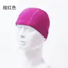 Gorro de natación de nailon de alta elasticidad al por mayor caja de cartón embalaje independiente para hombre y mujer transpirable adulto universal color sólido tejido de secado rápido gorro de natación