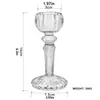 Portavelas de Cristal Brillante Estilo Europeo Portavelas de Vidrio de Doble Propósito Decoración Decorativa de Escritorio para Restaurante Portavelas Loto