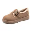 2025 Nuevos Zapatos Birkenstock de Cuero Genuino con Suela Gruesa para Mujer en Otoño Zapatos de Invierno Cálidos con Forro de Lana Estilo Retro Zapatos de Piel de Cordero para Mujer Zapatos de Algodón