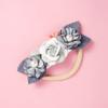 Acessórios Infantis Pérola Artesanal Costurada Flor Artificial Fina Tiara Elástico Prendedor de Cabelo Acessórios de Cabelo para Crianças