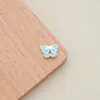 Furo pequeno não desbota liga acessórios diy borboleta esmalte queima azul cloisonné borboleta flor amor acessórios de colar