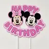 Bandera Rosa de Pastel de Cumpleaños de Minnie Decoración de Fiesta Topper para Pastel de Niña Accesorios de Decoración Suministros