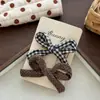 Novo grampo de cabelo infantil de laço xadrez de outono, scrunchie, elástico de cabelo de alta elasticidade, acessório de cabelo, presilha para franja lateral