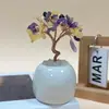 Árbol de la Fortuna de Cristal Árbol de la Fortuna de Cristal Amarillo-Morado-Rosa Natural Adorno Decorativo para Oficina Hogar Sala de Estar