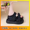 Sandalias de Estilo Suave con Suela Gruesa y Lazo para Mujer 2026 Nuevo Estilo de Verano Lindos Zapatos de Playa de Lunares con una Sola Tira para Combinar con Faldas